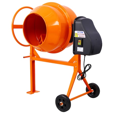 Wrightmaster 5 Cu. Ft Electric Cement Mixer - 650W Portable Concrete Mixer for Mortar, Stucco, and Fodder ZR-W46583821