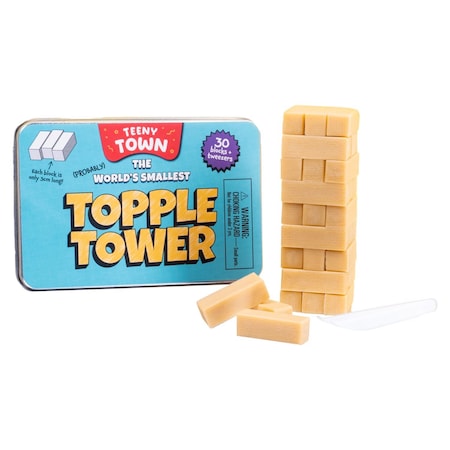 Fizz Teeny Town Topple Tower Puzzle Blocks Brown 30 pc 100282