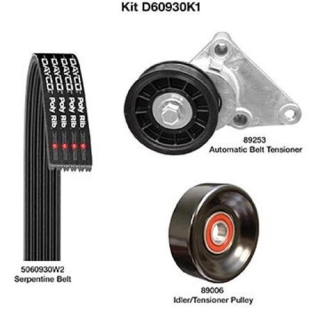 Dayco Demanding Serpentine Drive Belt Component Kit for 2000-2006 Chevrolet Tahoe D60930K1