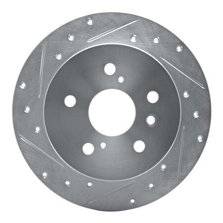 Dynamic Friction Co DFC Brake Rotor - Drilled and Slotted - Silver 631-76079L