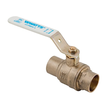 Watts 1 IN Lead Free Brass 2-Piece Full Port Ball Valve with Solder End Connection 0555130