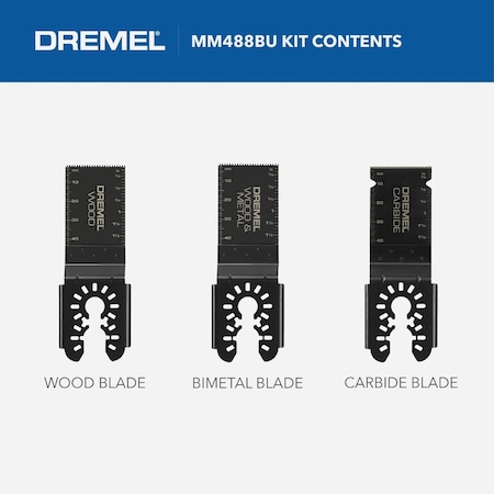 Dremel Universal 1-1/4'' Multi-Material Oscillating Blade Assortment, 3-Piece MM488BU