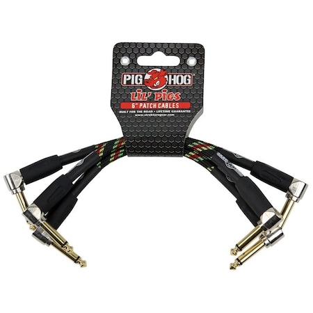 Pig Hog Lil Pigs ''Orange Cream'' 6in Patch Cables - 3 pack PHLIL6RA