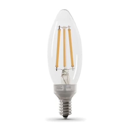 Feit Electric BPCTC100927CAFIL/2 Filament LED Bulb, B10 Lamp, 100 W Equivalent, E12 Lamp Base, Clear BPCTC100927CAFIL/