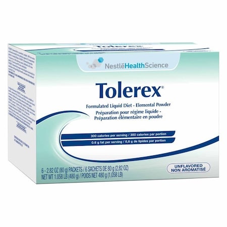 Tolerex Oral Supplement Unflavored Powder 2.82 oz. Individual Packet, 6PK 10043900458059