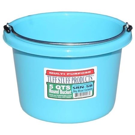 Tuff Stuff Prods 5 QTS ROUND BUCKET SKY BLUE SRNSB