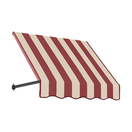 Awntech Awning, Aluminum Frame, Red, Tan, 44" H CR33-3BT