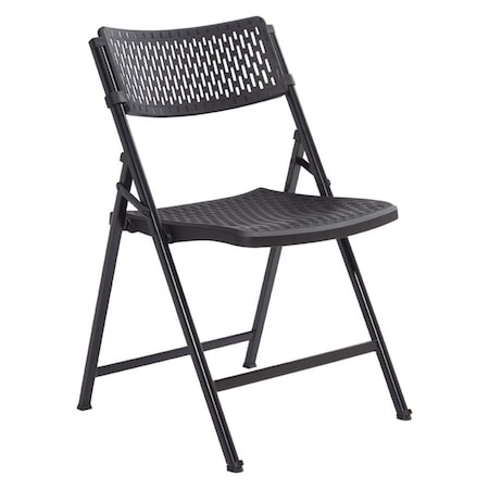 Betterbeds Airflex Series Premium Polypropylene Folding Chair - Black, 4PK BE2623777