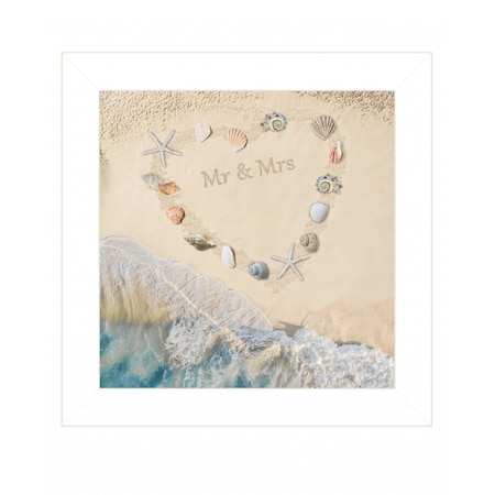 Homeroots Marriage is a Beach 2 White Framed Print Wall Art 408142