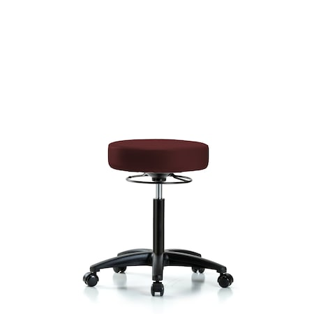 Blue Ridge Ergonomics Bench Stool, Med, Vinyl, Casters, Burg BR-VMBSO-RG-NF-RC-8569