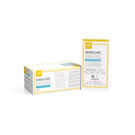Medline SensiCare PI with Aloe Surgical Gloves, Size 8.5, 25PK MSG1085Z