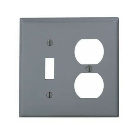 Leviton Combination Wallplate, Standard Size, Gang 2, Gray 80705-GY