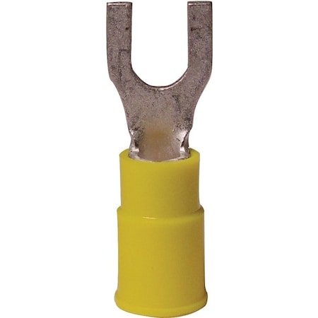 Gardner Bender Spade Terminal, 600 V, 12 to 10 AWG Wire, 8 to 10 Stud, Vinyl Insulation, Yellow 10-116
