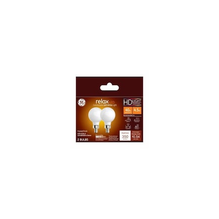 Current LED Bulb Relex G16.5 E12 (Candelabra) Soft White 40 W Frosted Pair 45711