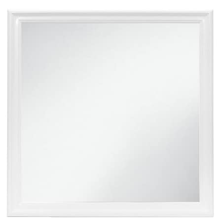 Homeroots 38" White Square Wood Framed Accent Mirror 482395
