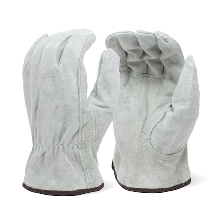 Firm Touch Grey Split Cowhide Driver, Keystone Thumb, Unlined, S, 12PK 2600 S