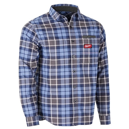 Milwaukee Tool Flannel Shirt, 2XL, Blue, Men's M551U-2X