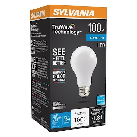 Sylvania LED Bulb, General Purpose, A21 Lamp, E26 Lamp Base, Dimmable, Daylight Light, 5000 K Color Temp 40667