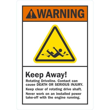 Lyle Rotating Driveline Can Cause DEATH, 10x14, Non-Reflective, White G-1322-ND_10x14