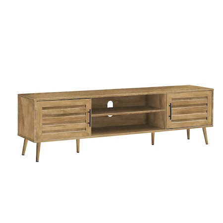 Monarch Specialties Tv Stand, 72 Inch, Media Center, Storage Cabinet, Living Room, Bedroom, Walnut Laminate I 2719