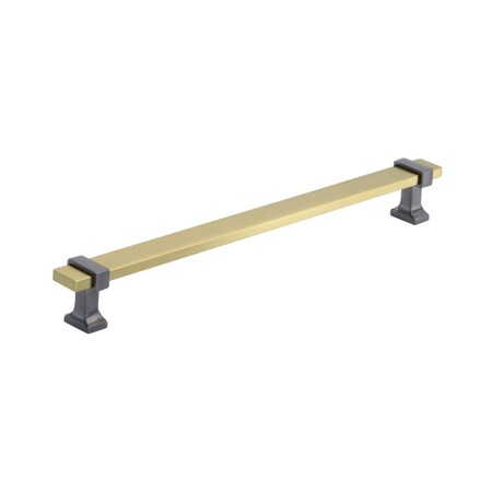 Amerock Overton 8-13/16 in 224 mm Center-to-Center Brushed Gold/Black Chrome Cabinet Pull BP36684BGLBCR