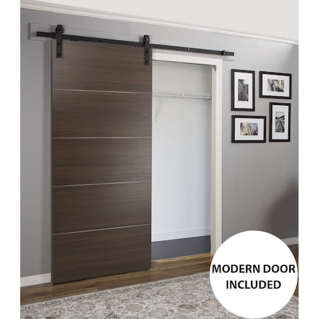 Sartodoors Slab Barn Door Panel, Planum 0020 Chocolate Ash, Sturdy Finished Doors, Pocket Closet Sliding-32" x PLANUM0020S-CA-3284