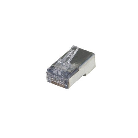 Cable Wholesale Platinum Tools ezEX-RJ45(38) Shielded Cat6/Cat5e Crimp Connectors, internal ground, Slide 105026