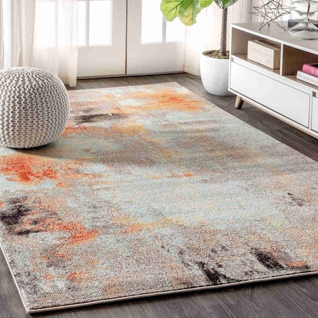 Jonathan Y Contemporary POP Modern Abstract Vintage Cream/Orange 5 ft. x 8 ft. Area Rug CTP104B-5
