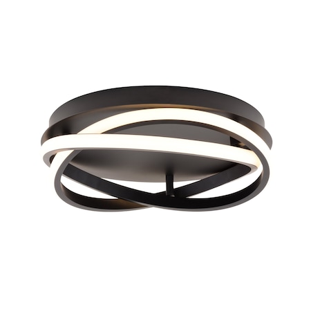 Vaxcel North End 13-in W Integrated LED Black Indoor Outdoor Flush Mount Ceiling Light Fixture T0778