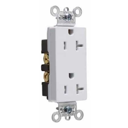 Legrand Duplex Straight Blade Receptacle, 5-20R, 20 A, 125V AC, 2 Pole, 3 Wire TR26352WCC8