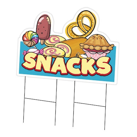 Signmission Snacks Die Cut Yard Sign & Stake outdoor plastic coroplast window, C-DC-2436-DS-Snacks19 C-DC-2436-DS-Snacks19