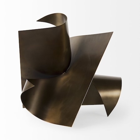 Homeroots 18" Contempo Antiqued Gold Abstract Sculpture 392543