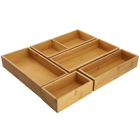 Megachef 5 Piece Bamboo Storage and Organization Trays 750122141M