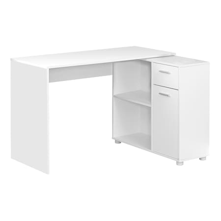 Homeroots 46" White L Shape Computer Desk With Two Drawers 333480