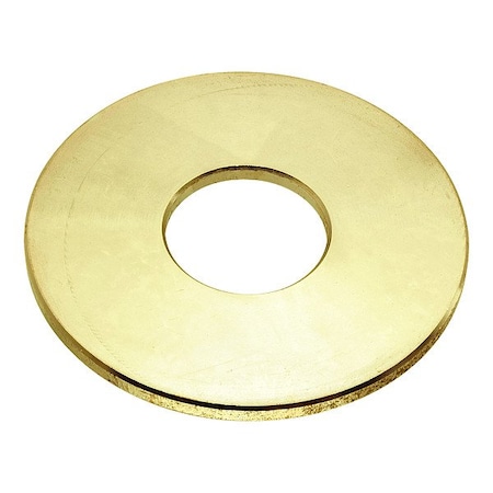 Zoro Select Flat Washer, For Screw Size 11/8 in , Brass Plain Finish WASB81WBR