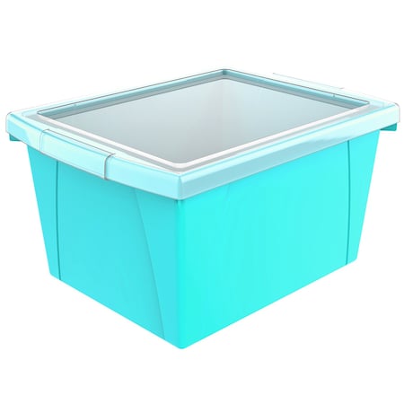 Storex 4 Gallon Storage Bin with Lid, Teal 61437U06C