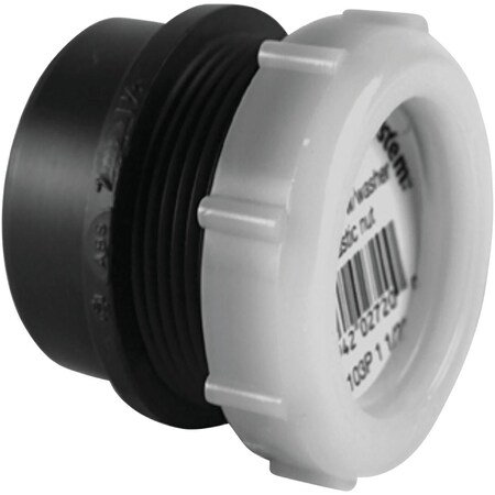 Charlotte Pipe And Foundry 1-1/2'' x 1-1/2'' SPG x Tubular Black ABS Waste Adapter ABS 00103P 0800HA