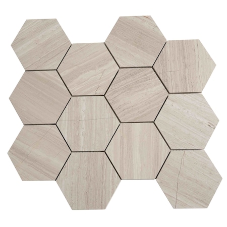 Apollo Tile Beige 11x12 Wooden Grey Marble Polished, Floor and Wall Mosaic Tile 4.66 sqft/case, 5PK APLSV88G18A