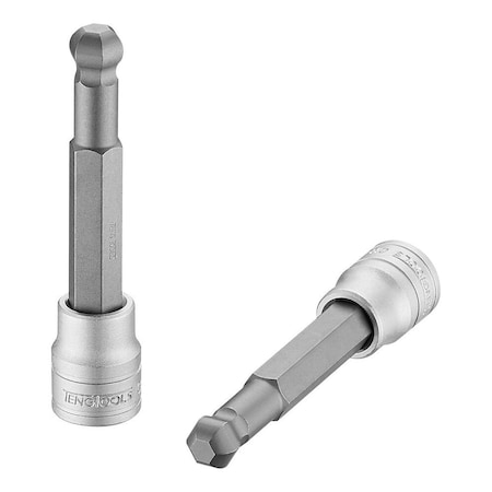 Teng Tools 12mm 3/8 Inch Drive Metric Extra Long Ball End Hex Bit Chrome Vanadium Socket M381512BL-C