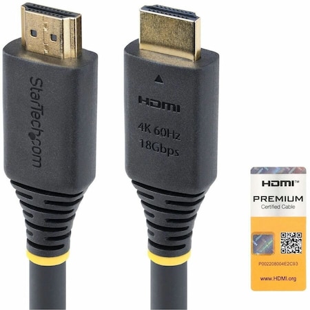 Startech.Com 5M (16.4FT) PREMIUM CERTIFIED HIGH SPEED HDMI CABLE, 4K 60HZ/1440P 144HZ, HDR10/ HDMI2-CABLE-4K60-5M