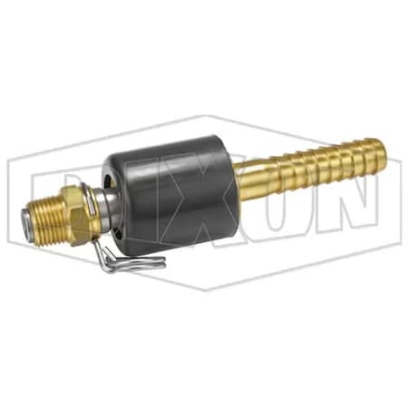 Dixon Ball Hose Shank Connector, 3/8 x 1/2 in, Swivel x Hose, Brass BSA34