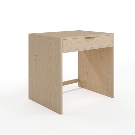 Martha Stewart Kayden Home Office Modular Single-Drawer Desk in Light Natural w/Brushed Gold Hardware NAN-FY-23042-TB-LNT-GLD-MS