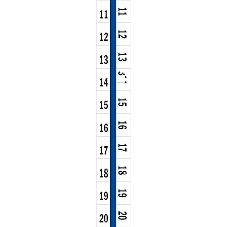 Tabbies 1/2" NUMERICAL EXHIBIT INDEX TABS, BLUE COLOR EDGE, '#11 - 20', 100 TABS/PACK, 5 PACKS/BOX, 5PK 58001