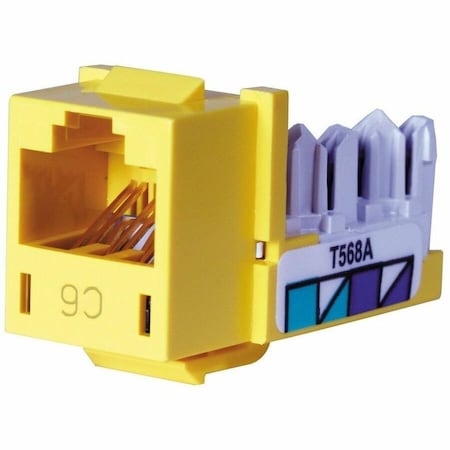 Hubbell Premise Wiring Jack, Yellow, Cat6, Rj45 HXJ6Y