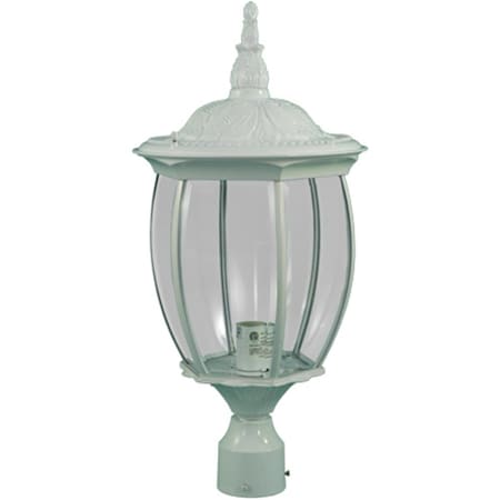 Intense Powder Coated Cast Aluminum Post Top Light Fixture - White - 23.38 x 11.13 x 11.13 in. IN3493094