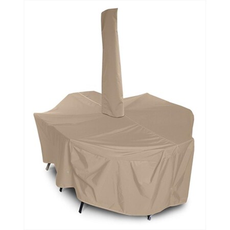 Koverroos Weathermax Large Dining Set Cover with umbrella hole- Toast - 108 L x 82 W x 28 H in. 41351
