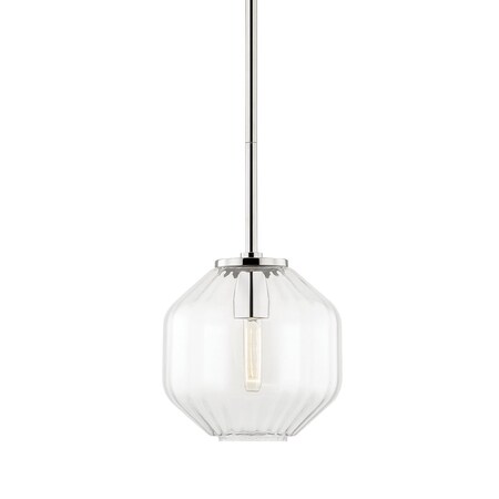 Hudson Valley Lighting Bennett 1 Light Pendant 9.75 In. Polished Nickel 1509-PN