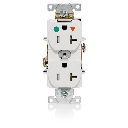 Leviton Plugs&Rcptcls, 20A, 125VAC, Wht, PBT, PK10 T8300-IGW