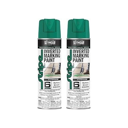 Seymour Midwest Stripe 6-Series Inverted Ground Marking Paint, Safety Green net 17oz., 2PK 20655-2