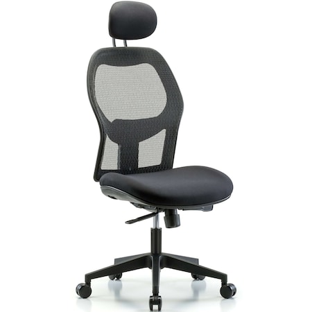 Blue Ridge Ergonomics Executive Mesh Chair, Headrest, Casters BR-EXE-MDHCH-RG-H1-A0-RC